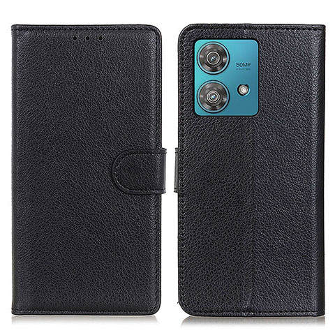 Funda de Cuero Cartera con Soporte Carcasa A03D para Motorola Moto Edge 40 Neo 5G Negro