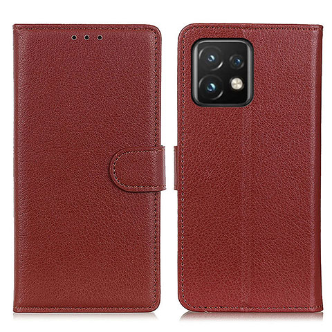 Funda de Cuero Cartera con Soporte Carcasa A03D para Motorola Moto Edge 40 Pro 5G Marron