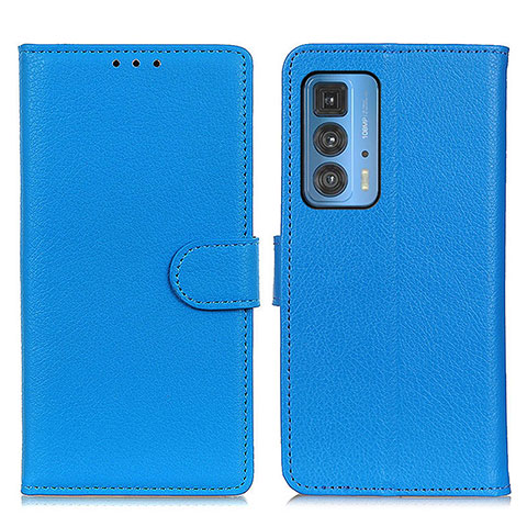 Funda de Cuero Cartera con Soporte Carcasa A03D para Motorola Moto Edge S Pro 5G Azul Cielo