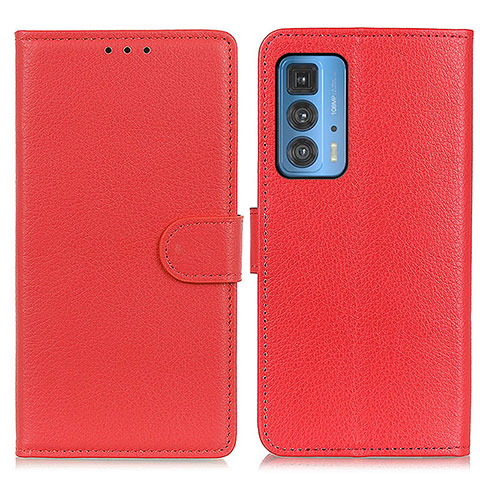 Funda de Cuero Cartera con Soporte Carcasa A03D para Motorola Moto Edge S Pro 5G Rojo