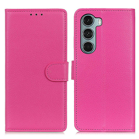 Funda de Cuero Cartera con Soporte Carcasa A03D para Motorola Moto Edge S30 5G Rosa Roja