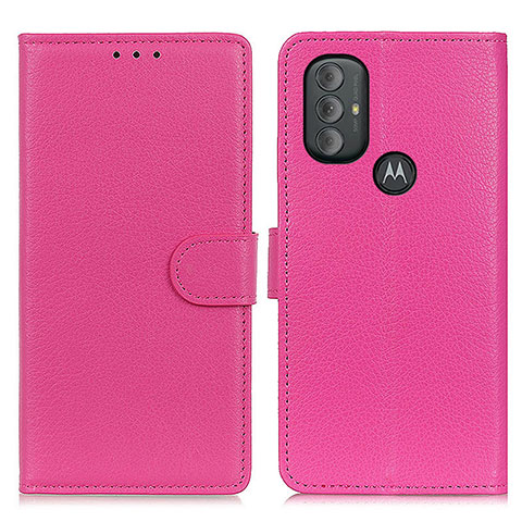 Funda de Cuero Cartera con Soporte Carcasa A03D para Motorola Moto G Play (2023) Rosa Roja