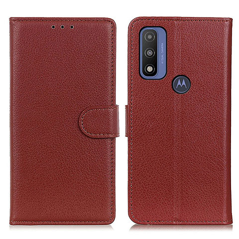 Funda de Cuero Cartera con Soporte Carcasa A03D para Motorola Moto G Pure Marron