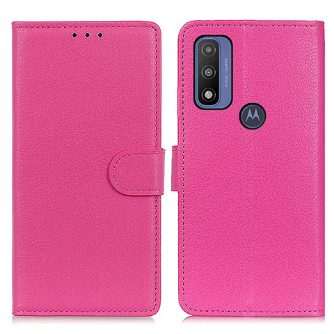 Funda de Cuero Cartera con Soporte Carcasa A03D para Motorola Moto G Pure Rosa Roja