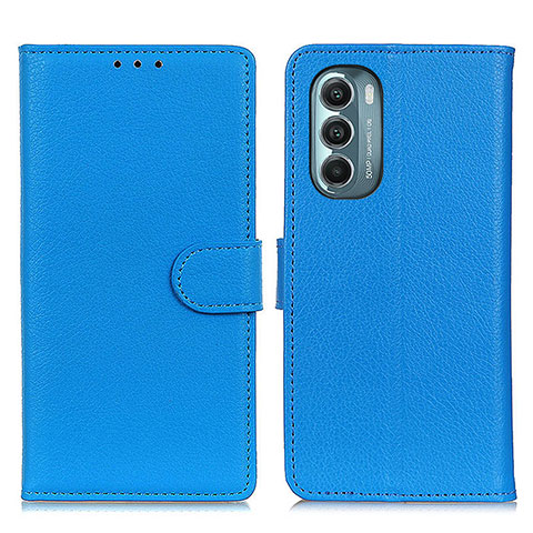 Funda de Cuero Cartera con Soporte Carcasa A03D para Motorola Moto G Stylus (2022) 4G Azul Cielo