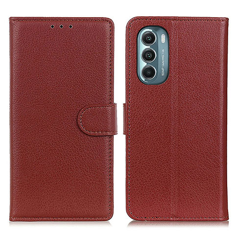 Funda de Cuero Cartera con Soporte Carcasa A03D para Motorola Moto G Stylus (2022) 4G Marron