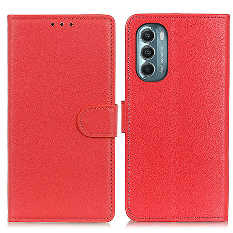 Funda de Cuero Cartera con Soporte Carcasa A03D para Motorola Moto G Stylus (2022) 4G Rojo