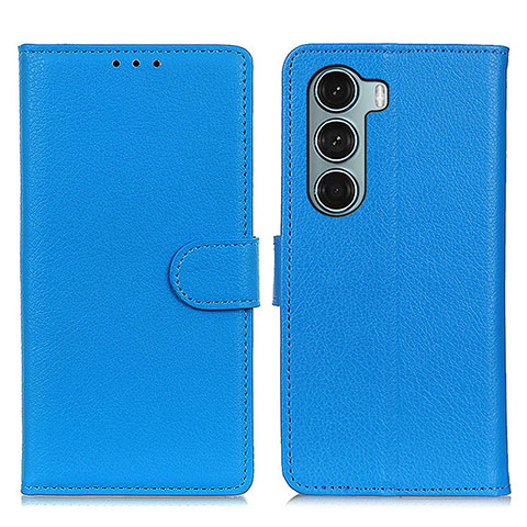 Funda de Cuero Cartera con Soporte Carcasa A03D para Motorola Moto G200 5G Azul Cielo