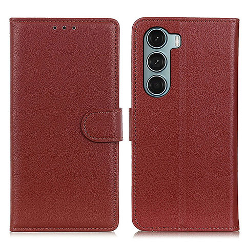 Funda de Cuero Cartera con Soporte Carcasa A03D para Motorola Moto G200 5G Marron