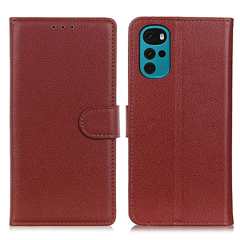 Funda de Cuero Cartera con Soporte Carcasa A03D para Motorola Moto G22 Marron