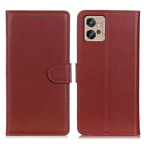 Funda de Cuero Cartera con Soporte Carcasa A03D para Motorola Moto G32 Marron