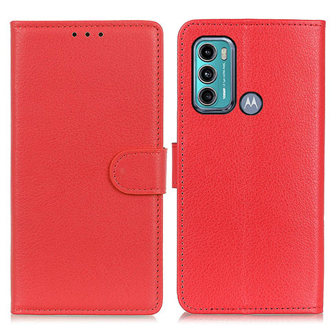 Funda de Cuero Cartera con Soporte Carcasa A03D para Motorola Moto G40 Fusion Rojo