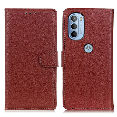 Funda de Cuero Cartera con Soporte Carcasa A03D para Motorola Moto G41 Marron