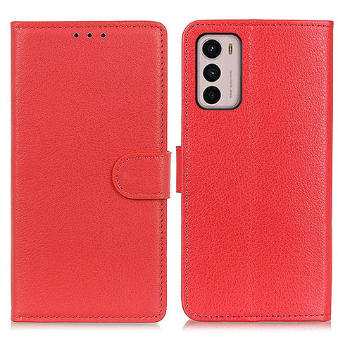 Funda de Cuero Cartera con Soporte Carcasa A03D para Motorola Moto G42 Rojo