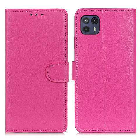 Funda de Cuero Cartera con Soporte Carcasa A03D para Motorola Moto G50 5G Rosa Roja