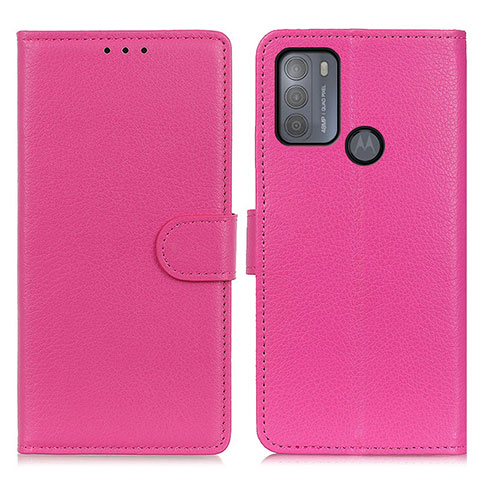 Funda de Cuero Cartera con Soporte Carcasa A03D para Motorola Moto G50 Rosa Roja