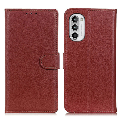 Funda de Cuero Cartera con Soporte Carcasa A03D para Motorola MOTO G52 Marron