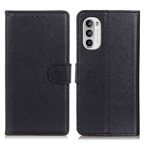 Funda de Cuero Cartera con Soporte Carcasa A03D para Motorola MOTO G52 Negro