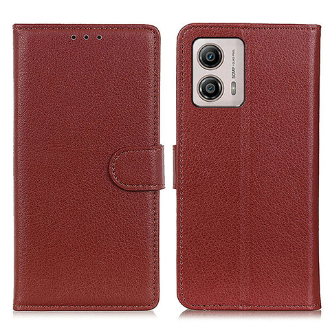 Funda de Cuero Cartera con Soporte Carcasa A03D para Motorola Moto G53j 5G Marron