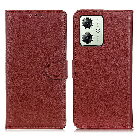 Funda de Cuero Cartera con Soporte Carcasa A03D para Motorola Moto G54 5G Marron