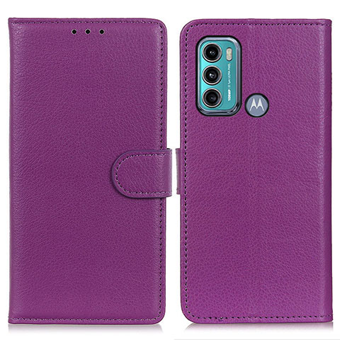 Funda de Cuero Cartera con Soporte Carcasa A03D para Motorola Moto G60 Morado