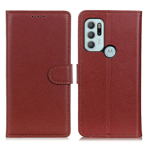 Funda de Cuero Cartera con Soporte Carcasa A03D para Motorola Moto G60s Marron