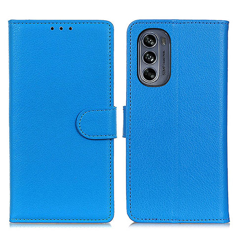 Funda de Cuero Cartera con Soporte Carcasa A03D para Motorola Moto G62 5G Azul Cielo