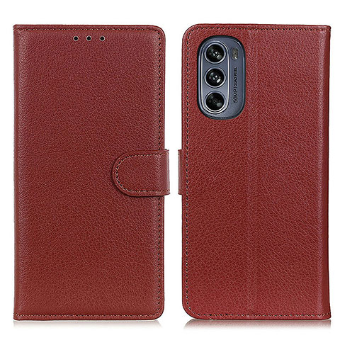 Funda de Cuero Cartera con Soporte Carcasa A03D para Motorola Moto G62 5G Marron