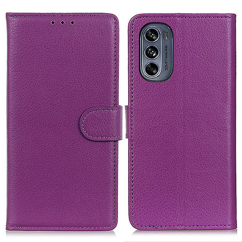 Funda de Cuero Cartera con Soporte Carcasa A03D para Motorola Moto G62 5G Morado