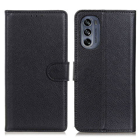 Funda de Cuero Cartera con Soporte Carcasa A03D para Motorola Moto G62 5G Negro