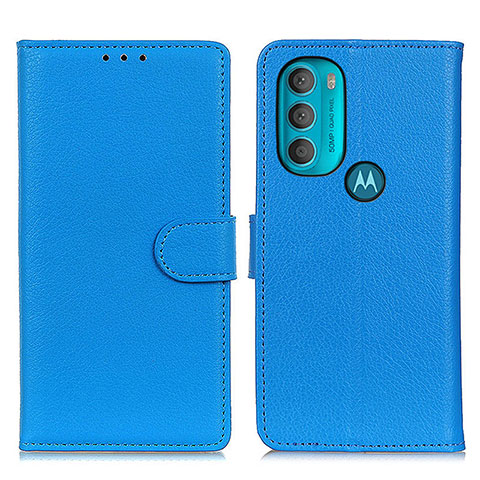 Funda de Cuero Cartera con Soporte Carcasa A03D para Motorola Moto G71 5G Azul Cielo