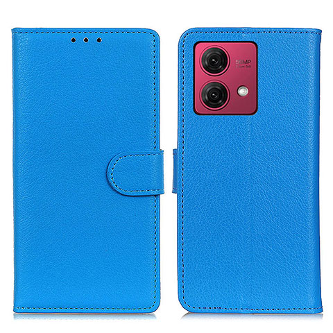 Funda de Cuero Cartera con Soporte Carcasa A03D para Motorola Moto G84 5G Azul Cielo