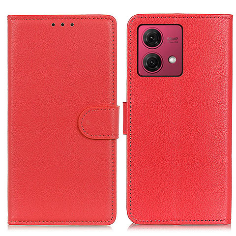 Funda de Cuero Cartera con Soporte Carcasa A03D para Motorola Moto G84 5G Rojo