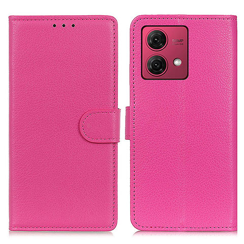 Funda de Cuero Cartera con Soporte Carcasa A03D para Motorola Moto G84 5G Rosa Roja