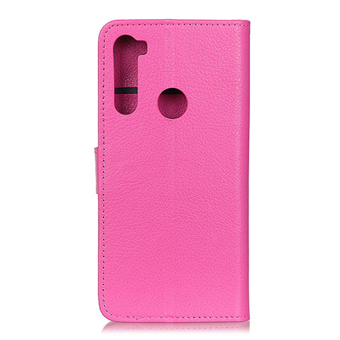 Funda de Cuero Cartera con Soporte Carcasa A03D para Motorola Moto One Fusion Plus Rosa Roja