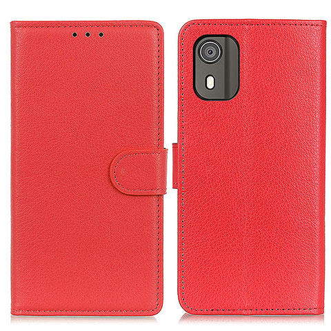 Funda de Cuero Cartera con Soporte Carcasa A03D para Nokia C02 Rojo