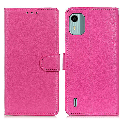 Funda de Cuero Cartera con Soporte Carcasa A03D para Nokia C12 Plus Rosa Roja