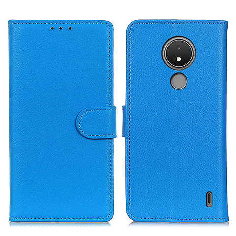 Funda de Cuero Cartera con Soporte Carcasa A03D para Nokia C21 Azul Cielo