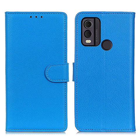 Funda de Cuero Cartera con Soporte Carcasa A03D para Nokia C22 Azul Cielo