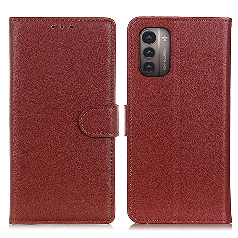 Funda de Cuero Cartera con Soporte Carcasa A03D para Nokia G21 Marron