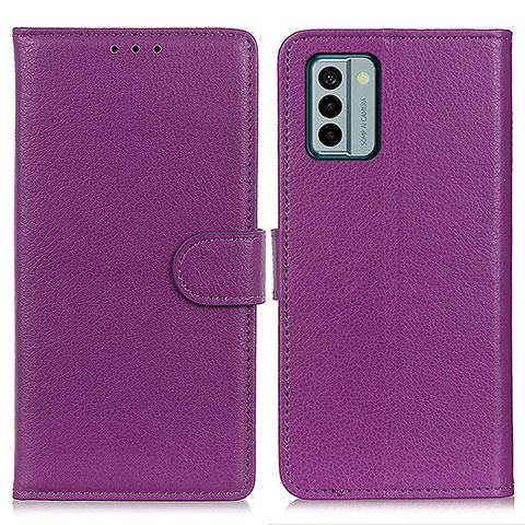 Funda de Cuero Cartera con Soporte Carcasa A03D para Nokia G22 Morado