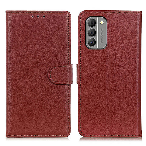 Funda de Cuero Cartera con Soporte Carcasa A03D para Nokia G400 5G Marron