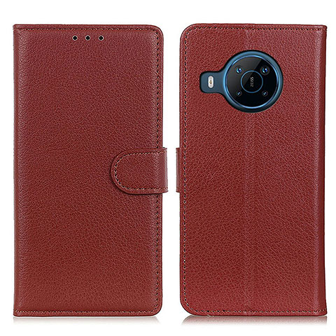 Funda de Cuero Cartera con Soporte Carcasa A03D para Nokia X100 5G Marron