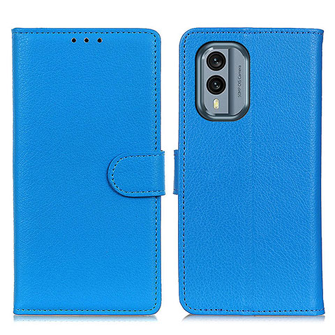 Funda de Cuero Cartera con Soporte Carcasa A03D para Nokia X30 5G Azul Cielo