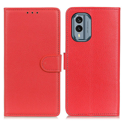 Funda de Cuero Cartera con Soporte Carcasa A03D para Nokia X30 5G Rojo