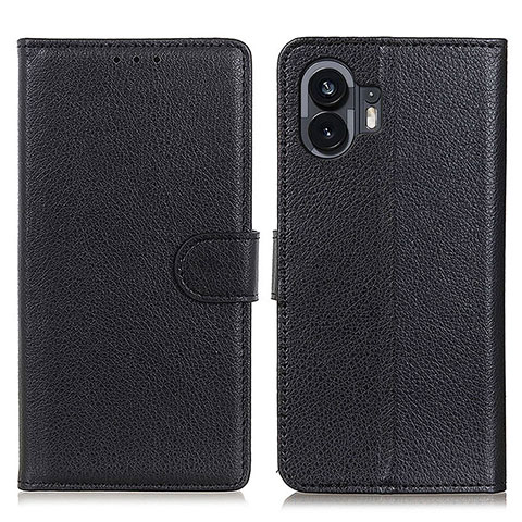 Funda de Cuero Cartera con Soporte Carcasa A03D para Nothing Phone 2 Negro