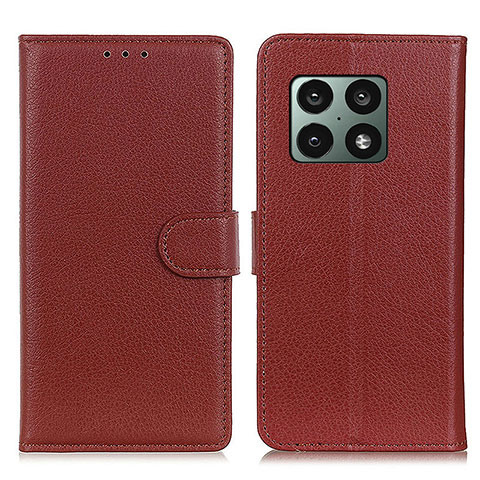 Funda de Cuero Cartera con Soporte Carcasa A03D para OnePlus 10 Pro 5G Marron