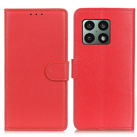 Funda de Cuero Cartera con Soporte Carcasa A03D para OnePlus 10 Pro 5G Rojo