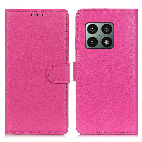 Funda de Cuero Cartera con Soporte Carcasa A03D para OnePlus 10 Pro 5G Rosa Roja