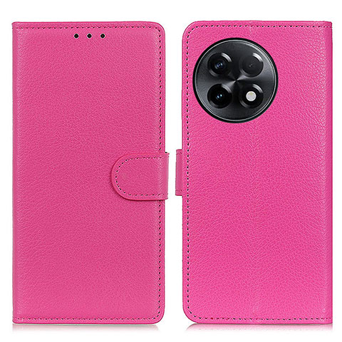 Funda de Cuero Cartera con Soporte Carcasa A03D para OnePlus 11R 5G Rosa Roja